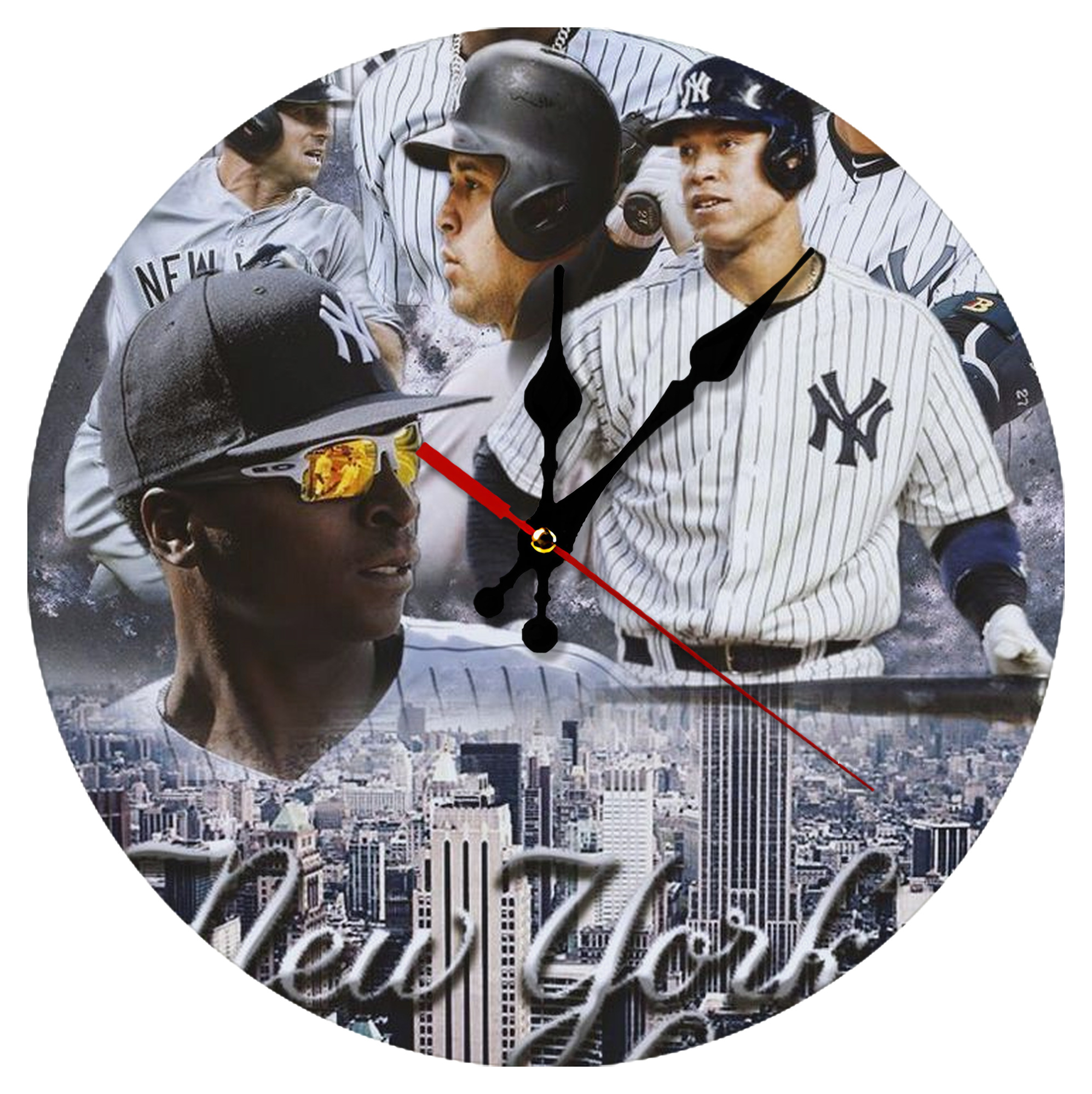 New York Yankees 101 Silent Round Wall Clock – Modern & Stylish DIY Design, Durable Wood Construction, Easy To Install – Perfect For Office, Bedroom, Living Room, And More